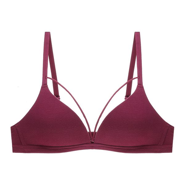 1701 french light weight steel ring girl no mark gathered side closed comfortable single bra, Red;black
1701 french light weight steel ring girl no mark gathered side closed comfortable single bra, Red;black