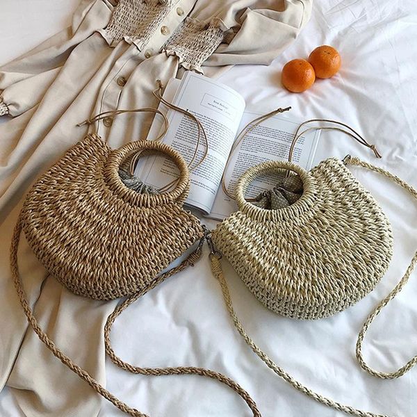 straw woven bag handmade rattan woven vintage retro straw rope knitted women crossbody handbag with ring fresh summer beach bag
straw woven bag handmade rattan woven vintage retro straw rope knitted women crossbody handbag with ring fresh summer beach bag