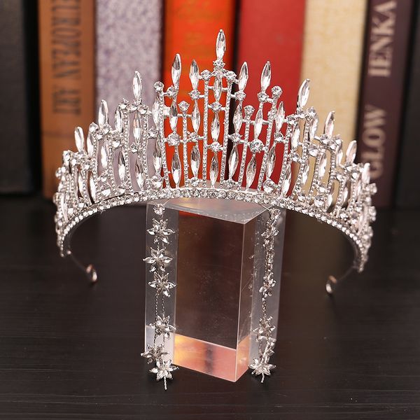 luxurious atmosphere diamond bridal baroque crown hair ornament japanese and korean banquet gift wedding dress headdress accessories, Silver
luxurious atmosphere diamond bridal baroque crown hair ornament japanese and korean banquet gift wedding dress headdress accessories, Silver
