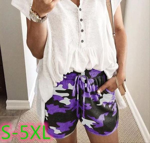 women short summer beach fashion elastic camouflage drawstring shorts trousers lady high waist casual short for female, White;black
women short summer beach fashion elastic camouflage drawstring shorts trousers lady high waist casual short for female, White;black