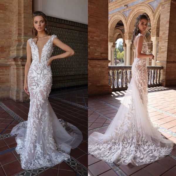 2021 mermaid wedding dresses 3d-floral appliques capped sleeves lace beads bridal gowns custom made sweep train beach robe de soiree, White
2021 mermaid wedding dresses 3d-floral appliques capped sleeves lace beads bridal gowns custom made sweep train beach robe de soiree, White