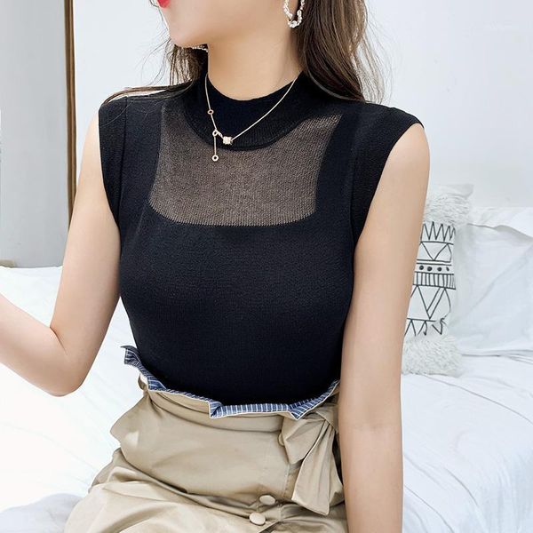 elasticity half high collar sleeveless women summer for 2020 knitted fashion shirt jumper knitting casual pullovers ladies1, White
elasticity half high collar sleeveless women summer for 2020 knitted fashion shirt jumper knitting casual pullovers ladies1, White