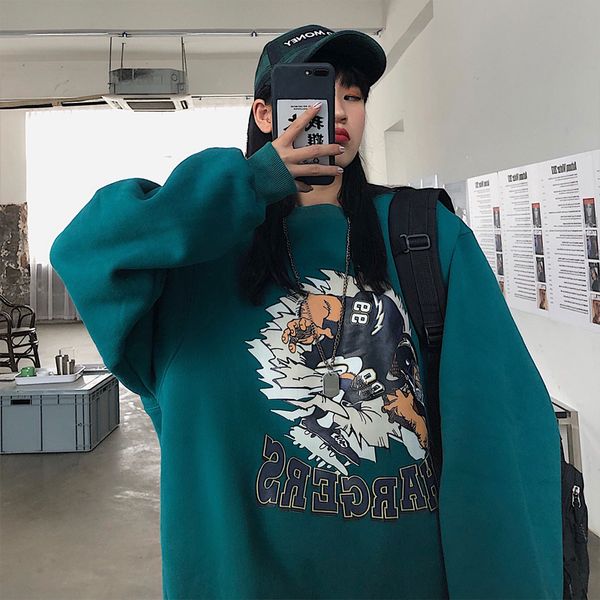 februaryfrost women hoodies harajuku plus velvet thicker loose korean style womens new printed fashion kpop ins retro o-neck casual daily bf, Black
februaryfrost women hoodies harajuku plus velvet thicker loose korean style womens new printed fashion kpop ins retro o-neck casual daily bf, Black