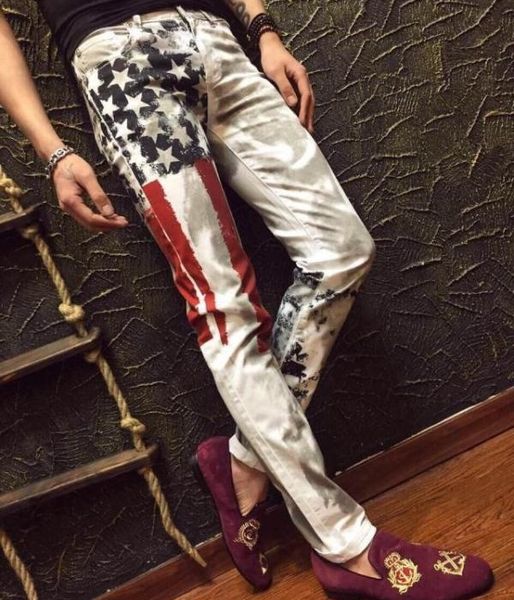 28-38 men's personality clothing colored drawing jeans print slim all-match male jeans skinny pants singer costumes, Blue
28-38 men's personality clothing colored drawing jeans print slim all-match male jeans skinny pants singer costumes, Blue