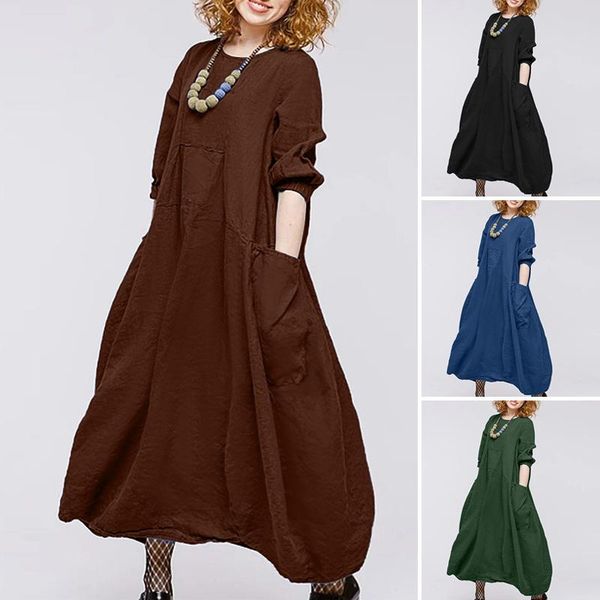 casual dresses zanzea cotton long sleeve loose baggy midi vestidos spring sundress women vintage solid kaftan dress plus size, Black;gray
casual dresses zanzea cotton long sleeve loose baggy midi vestidos spring sundress women vintage solid kaftan dress plus size, Black;gray