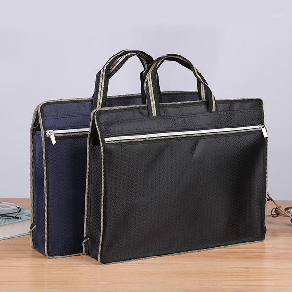 briefcases diamond pattern file bag portable waterproof information custom conference oxford cloth office1
