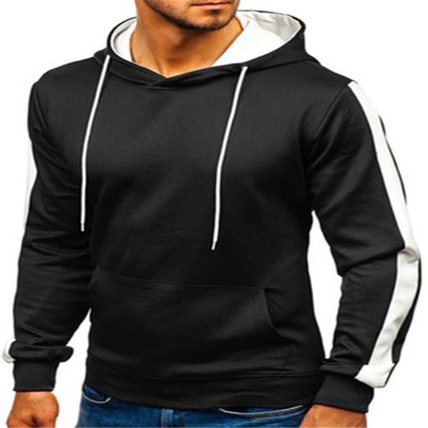 2021 fall/winter style men's color matching sweater hooded casual jacket fashion sports sweater men, Black
2021 fall/winter style men's color matching sweater hooded casual jacket fashion sports sweater men, Black