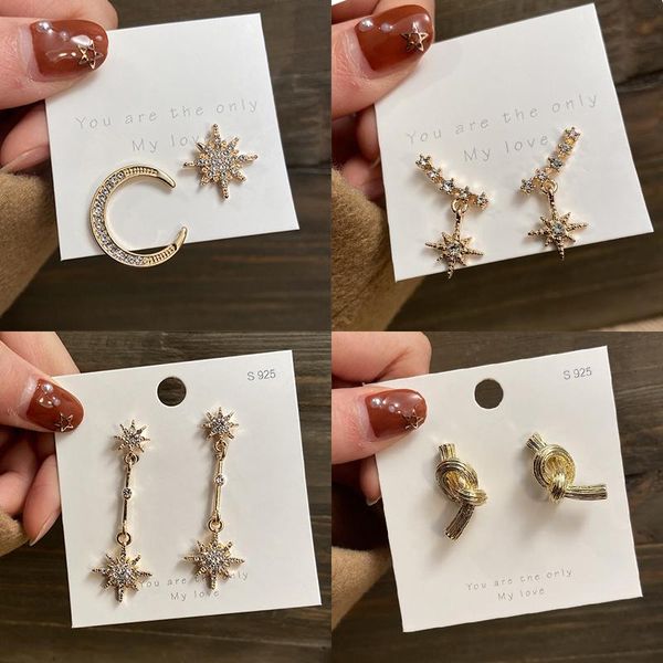 17km asymmetry crystal star moon stud earrings for women korean gold rhinestone earrings prevent allergy jewelry, Golden;silver
17km asymmetry crystal star moon stud earrings for women korean gold rhinestone earrings prevent allergy jewelry, Golden;silver