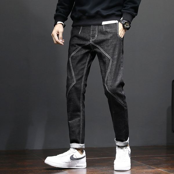 black jeans men's korean fashion slim leggings youth autumn and winter casual versatile men's pants, Blue
black jeans men's korean fashion slim leggings youth autumn and winter casual versatile men's pants, Blue