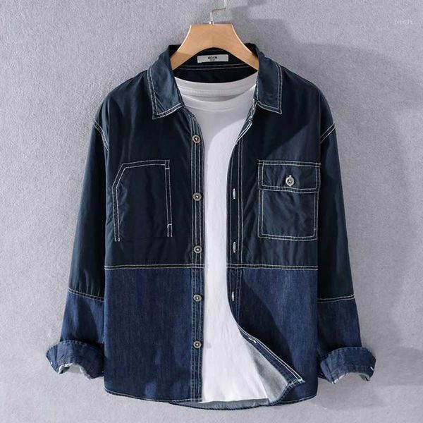 100% cotton denim men shirt long-sleeved autumn spring shirts for men casual patchwork trend shirt mens chemise overhemd1, White;black
100% cotton denim men shirt long-sleeved autumn spring shirts for men casual patchwork trend shirt mens chemise overhemd1, White;black