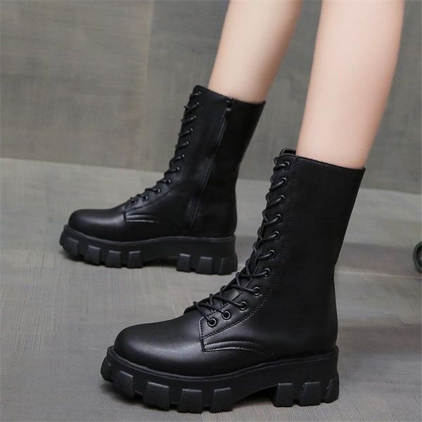 boots white black pu leather mid-calf women autumn winter round toe lace up shoes woman fashion motorcycle platform botas
boots white black pu leather mid-calf women autumn winter round toe lace up shoes woman fashion motorcycle platform botas