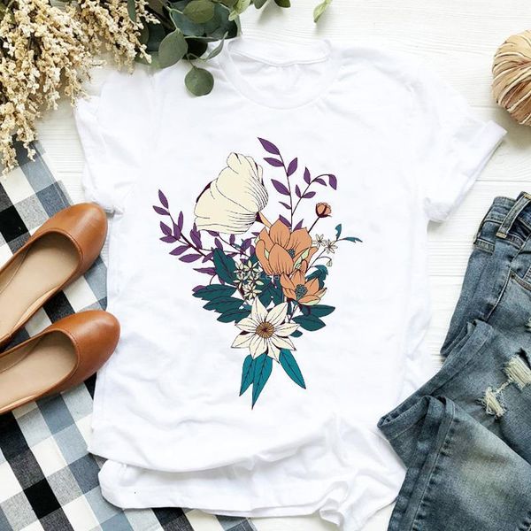 women t shirt elegant girl floral print tshirt women short sleeve o neck loose t-shirt ladies summer causal tee shirt clothes, White
women t shirt elegant girl floral print tshirt women short sleeve o neck loose t-shirt ladies summer causal tee shirt clothes, White