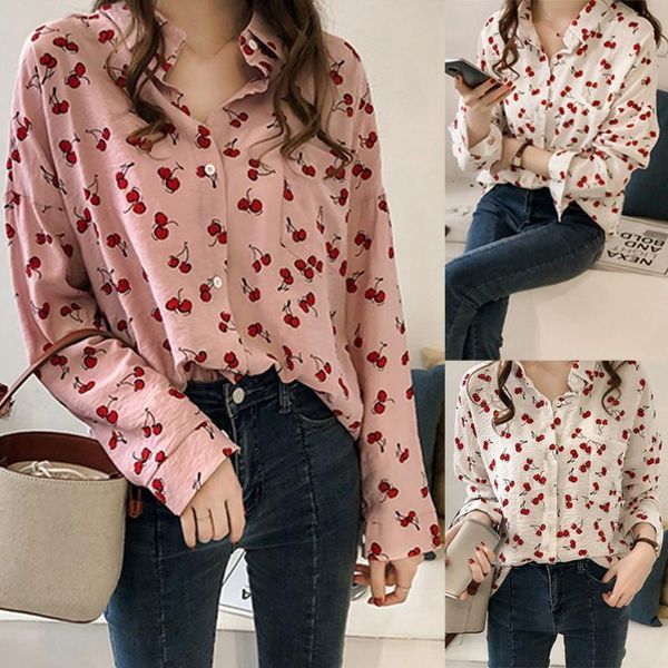 2020 girls very fashionable long sleeve blouse printed cherry casual suitable for autumn or winter daily comfortable#351, White 
2020 girls very fashionable long sleeve blouse printed cherry casual suitable for autumn or winter daily comfortable#351, White