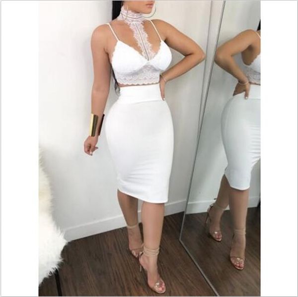 women ladies 2 piece lace bodycon two piece outfits sleeveless shirt crop skinny skirt set bandage party clothing, Gray
women ladies 2 piece lace bodycon two piece outfits sleeveless shirt crop skinny skirt set bandage party clothing, Gray