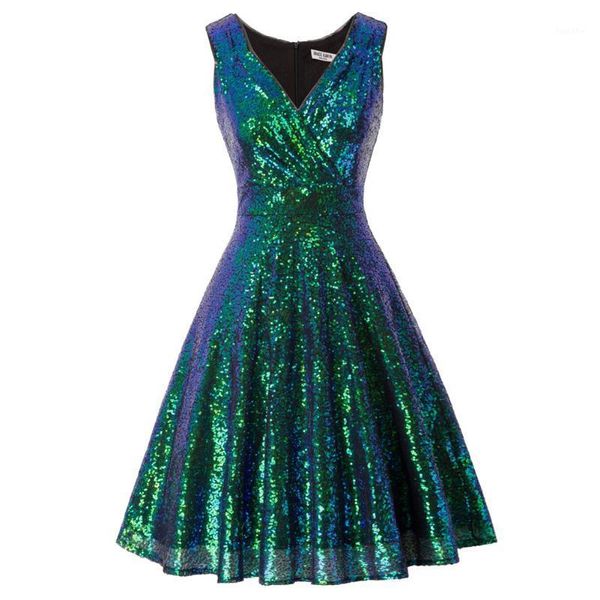 summer women's dresses fashion sparkling sequins sequined dress sleeveless v-neck flared a-line party dresses lady solid knee1, Black;gray
summer women's dresses fashion sparkling sequins sequined dress sleeveless v-neck flared a-line party dresses lady solid knee1, Black;gray