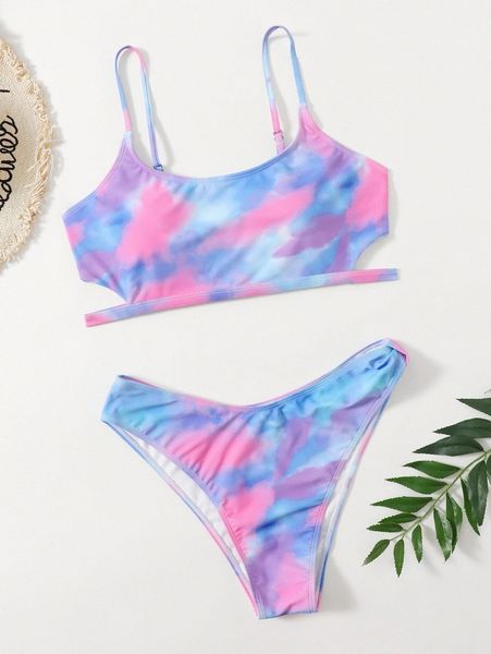 plus tie dye bikini swimsuit x4a8#, Black
plus tie dye bikini swimsuit x4a8#, Black