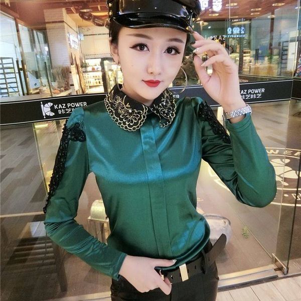 silk female spring shirt solid long sleeve casual turn-down collar feminine style blouses loose pbq2, White
silk female spring shirt solid long sleeve casual turn-down collar feminine style blouses loose pbq2, White