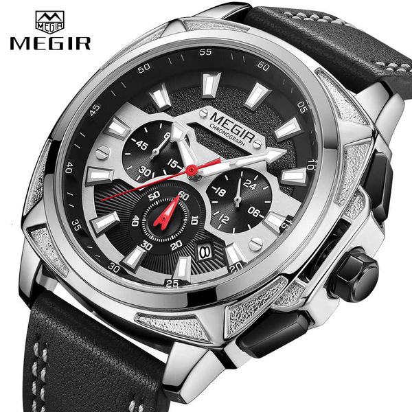 men's watch megir fashion luminous sports chronograph brand men's waterproof analog quartz watch satch relogio masculino, Silver
men's watch megir fashion luminous sports chronograph brand men's waterproof analog quartz watch satch relogio masculino, Silver