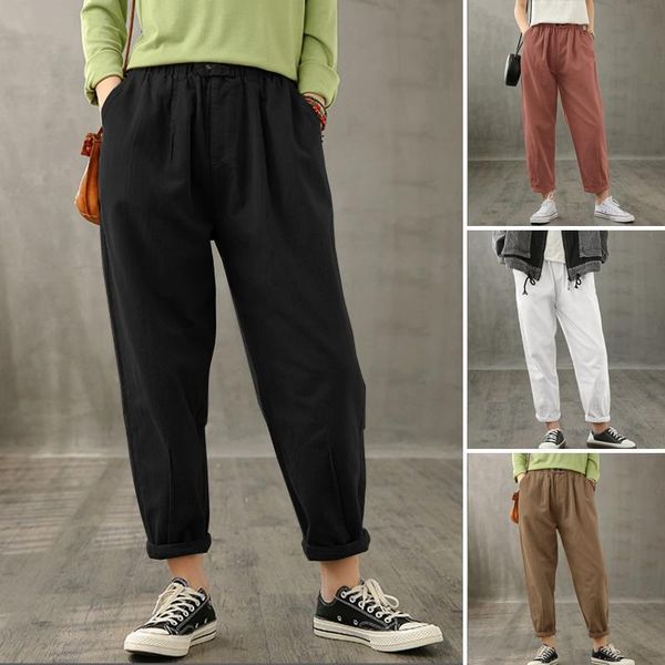 women's pants & capris spring trousers 2021 zanzea elegant harem casual elastic waist long pantalon palazzo female button solid turnip, Black;white
women's pants & capris spring trousers 2021 zanzea elegant harem casual elastic waist long pantalon palazzo female button solid turnip, Black;white