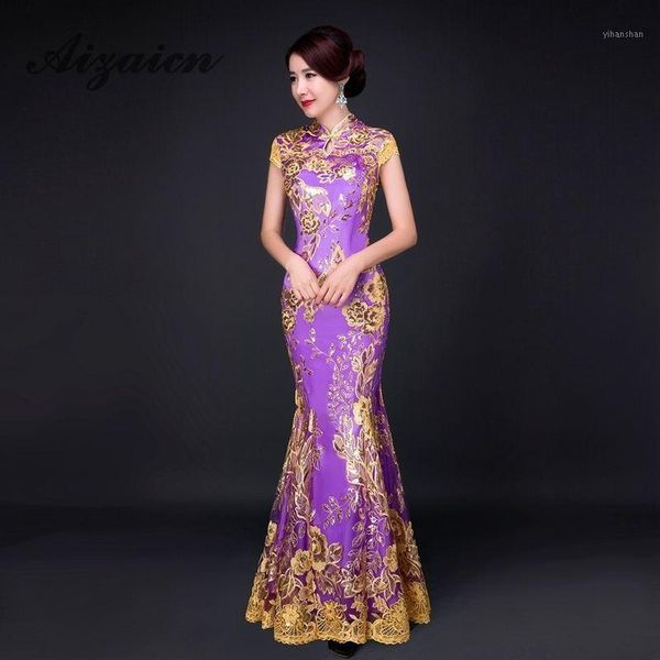 fishtail lace modern cheongsam gold thread embroidery sequins long qipao traditional chinese dress robe chinoise evenig gown yqp1, Red
fishtail lace modern cheongsam gold thread embroidery sequins long qipao traditional chinese dress robe chinoise evenig gown yqp1, Red