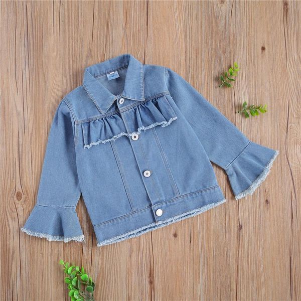 jackets fashionable kid's denim coat, long flare sleeve lapel collar with buttons for autumn and early winter, Blue;gray
jackets fashionable kid's denim coat, long flare sleeve lapel collar with buttons for autumn and early winter, Blue;gray
