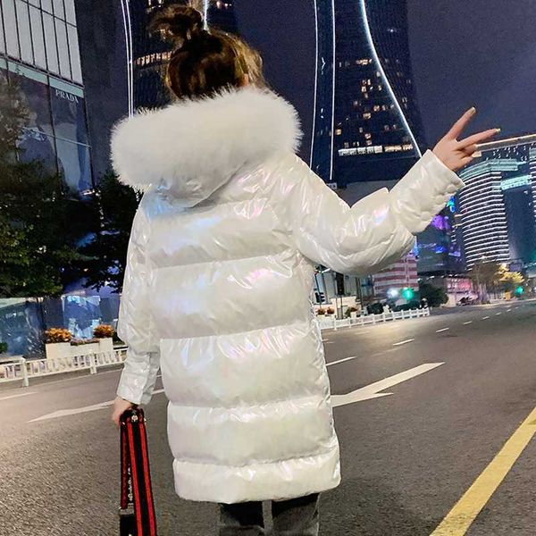 women's down & parkas 2021 white long winter coats parka hooded jacket women glossy warm thicken with fur collar, Black
women's down & parkas 2021 white long winter coats parka hooded jacket women glossy warm thicken with fur collar, Black