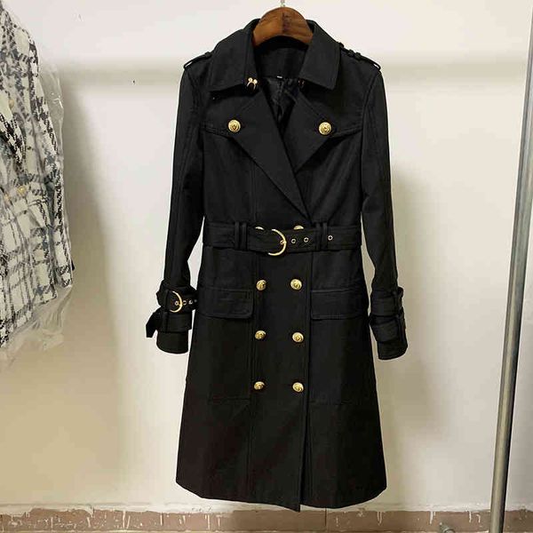 women's trench coats high street fall winter designer fashion elegant double breasted lion buttons belt coat brh0, Tan;black
women's trench coats high street fall winter designer fashion elegant double breasted lion buttons belt coat brh0, Tan;black