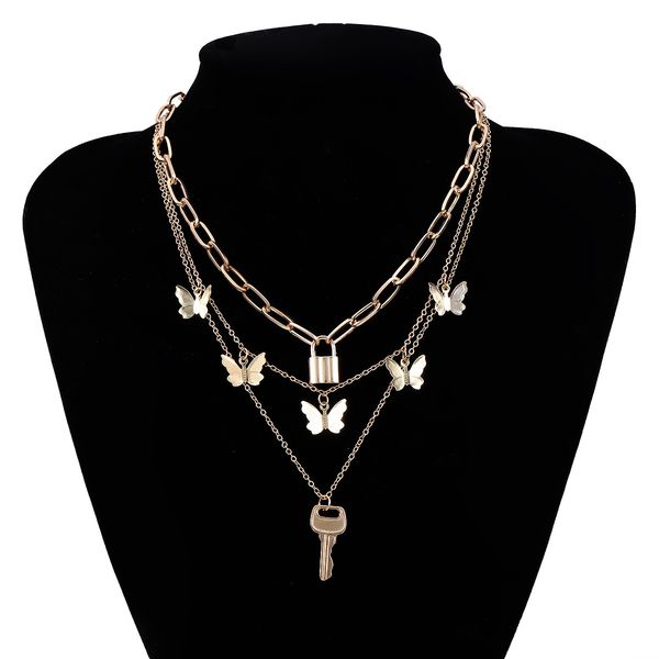 2021 bohemian multilayer necklaces for women men gold butterfly portrait lock butterfly chokers necklace sets trendy new jewelry, Silver
2021 bohemian multilayer necklaces for women men gold butterfly portrait lock butterfly chokers necklace sets trendy new jewelry, Silver
