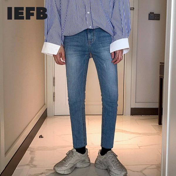 men's jeans iefb clothing cropped autumn korean small leg pants slim denim blue trousers for male streetwear fashion 9y4293
men's jeans iefb clothing cropped autumn korean small leg pants slim denim blue trousers for male streetwear fashion 9y4293
