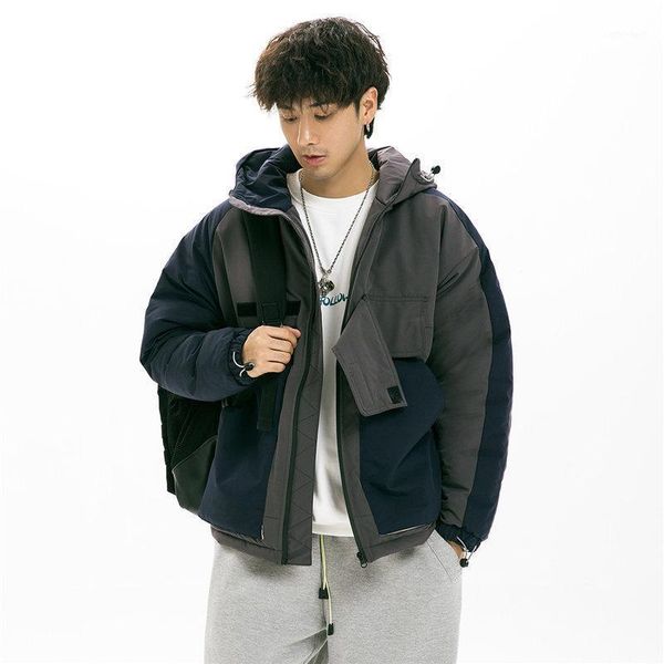 men's down & parkas winter hooded cotton-padded jacket day school youth logo collegiate style men's clothes1, Black
men's down & parkas winter hooded cotton-padded jacket day school youth logo collegiate style men's clothes1, Black
