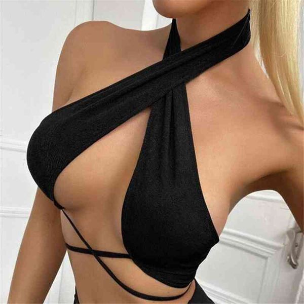 women summer strappy cross over front cut out halter neck sleeveless backless crop bandage vest woman clothes, White
women summer strappy cross over front cut out halter neck sleeveless backless crop bandage vest woman clothes, White