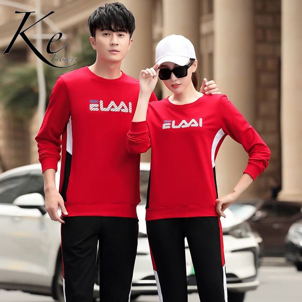 ke autumn new couple sports leisure suit korean fashion cotton plus size sportswear female tracksuit men sports set women, White;black
ke autumn new couple sports leisure suit korean fashion cotton plus size sportswear female tracksuit men sports set women, White;black