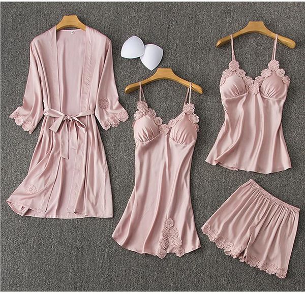 women's sleepwear lingerie spring/summer 2021 lace sling nightdress nightgown four-piece home pajamas satin night wear set, Black;red
women's sleepwear lingerie spring/summer 2021 lace sling nightdress nightgown four-piece home pajamas satin night wear set, Black;red
