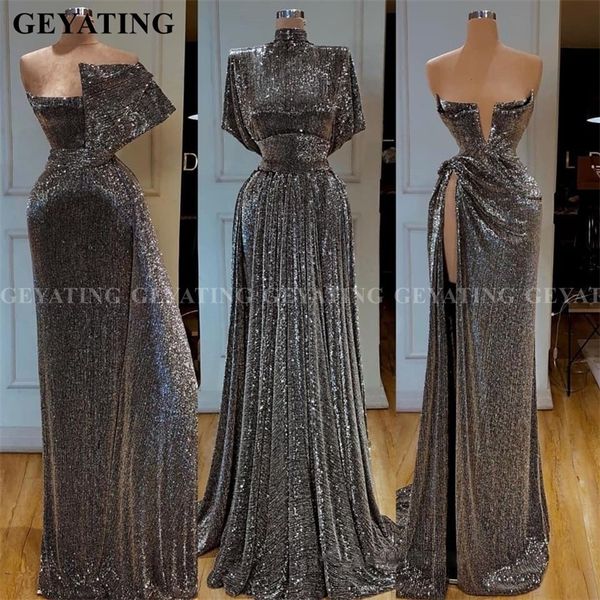 dubai gray sequin one shoulder mermaid evening dress long sleeve high slit african prom dresses high neck arabic formal gowns t200604, Black;gray
dubai gray sequin one shoulder mermaid evening dress long sleeve high slit african prom dresses high neck arabic formal gowns t200604, Black;gray