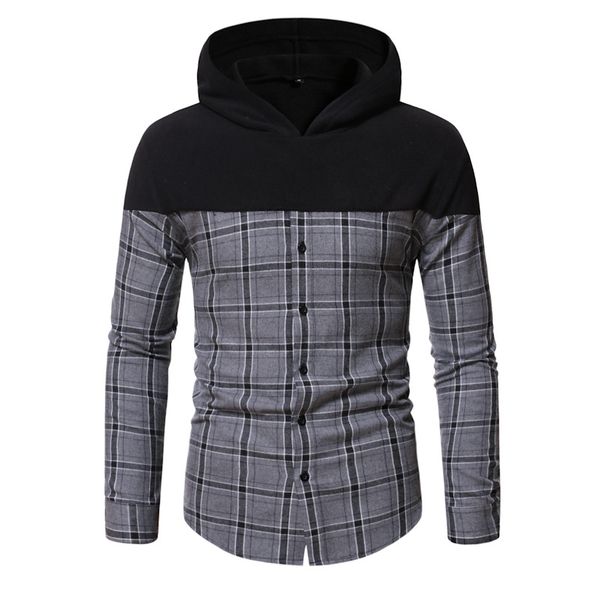 2020 autumn and winter new fashion european size plaid shirt mens casual hooded shirt, White;black
2020 autumn and winter new fashion european size plaid shirt mens casual hooded shirt, White;black