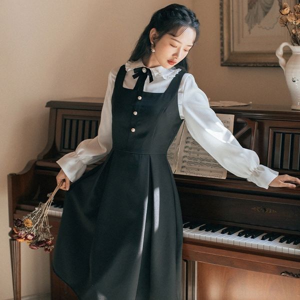bsozi 2019 autumn and winter shirt korean style fashion suit women's long suspender skirt suspender skirtsling sling new sleeve dress s, Gray
bsozi 2019 autumn and winter shirt korean style fashion suit women's long suspender skirt suspender skirtsling sling new sleeve dress s, Gray