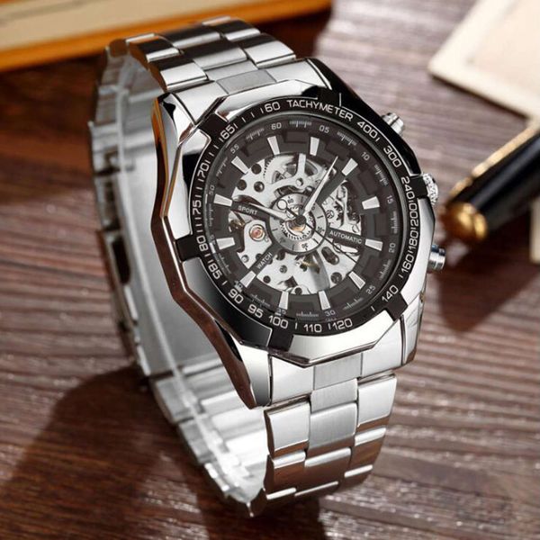 automatic hollow men's watch mechanical full watch men's automatic mechanical watch steel strip, Slivery;brown
automatic hollow men's watch mechanical full watch men's automatic mechanical watch steel strip, Slivery;brown