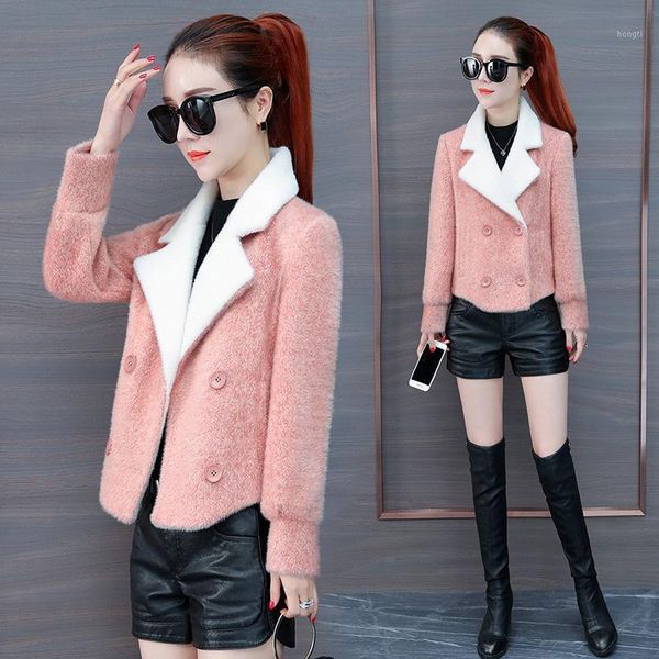 new women imitation mink cashmere coat female short fashion lapel long sleeve jacket autumn winter chic warm fur jacket on2881, Black
new women imitation mink cashmere coat female short fashion lapel long sleeve jacket autumn winter chic warm fur jacket on2881, Black