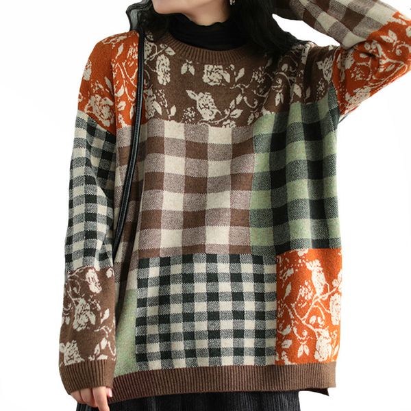 winter chinese female core plaid wire printed clothes ladies warm vintage long sleeve sweaters tl8d, White;black
winter chinese female core plaid wire printed clothes ladies warm vintage long sleeve sweaters tl8d, White;black
