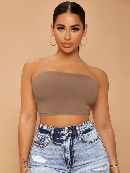 lace up backless crop tube h9zj#, White 
lace up backless crop tube h9zj#, White