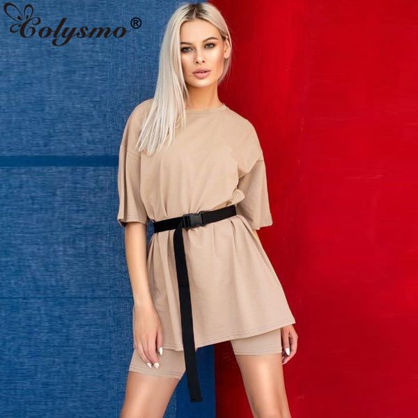 colysmo biker shorts set with belt summer loose t shirt cycling pants set for women home outfits casual two piece suit white t200702
colysmo biker shorts set with belt summer loose t shirt cycling pants set for women home outfits casual two piece suit white t200702