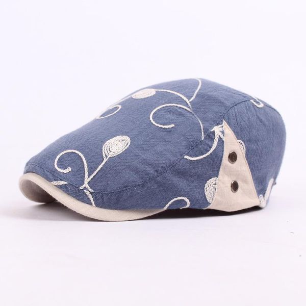 2021 spring summer casual cotton beret caps sun hat for men women adjustable embroidery flower flat cap, Blue;gray
2021 spring summer casual cotton beret caps sun hat for men women adjustable embroidery flower flat cap, Blue;gray