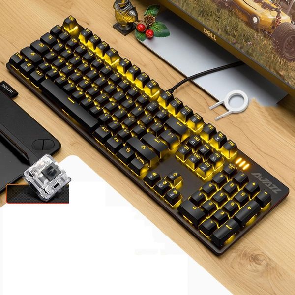 ajazz 104 keys yellow color deskcomputer notebook gaming wired mechanical keyboard cable length 15m styleblack shaft
ajazz 104 keys yellow color deskcomputer notebook gaming wired mechanical keyboard cable length 15m styleblack shaft