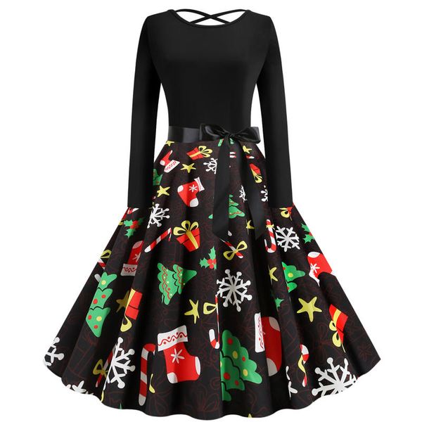 women autumn retro xmas pattern printed round neck long sleeve big swing casual pullover hight waist party a-line dress, Black;gray
women autumn retro xmas pattern printed round neck long sleeve big swing casual pullover hight waist party a-line dress, Black;gray