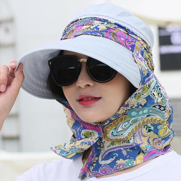 woman 360 degree face neck protection sun hat summer foldable hats anti-uv wide big brim ladies adjustable cap beach dual use, Blue;gray
woman 360 degree face neck protection sun hat summer foldable hats anti-uv wide big brim ladies adjustable cap beach dual use, Blue;gray