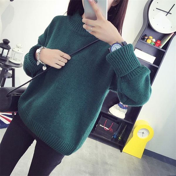 lucyever thick women knitted sweater half turtleneck loose long sleeve jumper fashion solid korean pullover warm female 201223, White;black
lucyever thick women knitted sweater half turtleneck loose long sleeve jumper fashion solid korean pullover warm female 201223, White;black