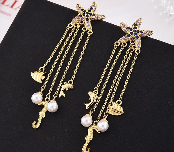 bling cubic zirconia gold plated jewelry fashion starfish fish pearl tassel earrings for women 925 silver needle full diamond stud222286, Golden;silver
bling cubic zirconia gold plated jewelry fashion starfish fish pearl tassel earrings for women 925 silver needle full diamond stud222286, Golden;silver