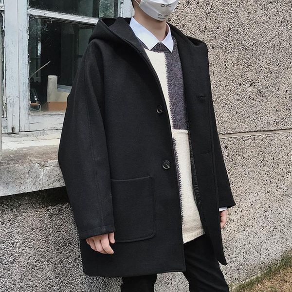 2020 autumn and winter new youth popular korean version loose simple solid color hooded woolen coat fashionable casual top, Black
2020 autumn and winter new youth popular korean version loose simple solid color hooded woolen coat fashionable casual top, Black