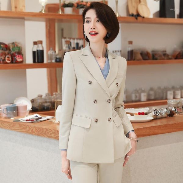 women's business suit pants suit autumn double breasted long sleeve blazer slim trousers 2019 office female1, White;black
women's business suit pants suit autumn double breasted long sleeve blazer slim trousers 2019 office female1, White;black