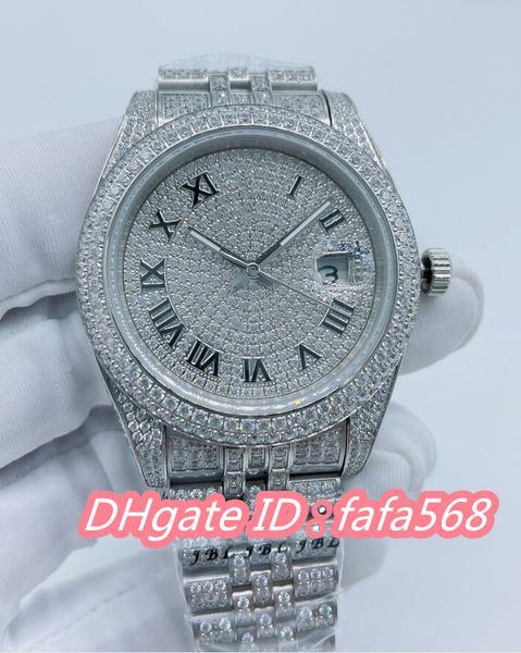 luxury watches 126300 41mm iced out full diamond automatic mens watch pavé diamonds arabic dial steel bracelet gents wristwatches r012l, Slivery;brown
luxury watches 126300 41mm iced out full diamond automatic mens watch pavé diamonds arabic dial steel bracelet gents wristwatches r012l, Slivery;brown
